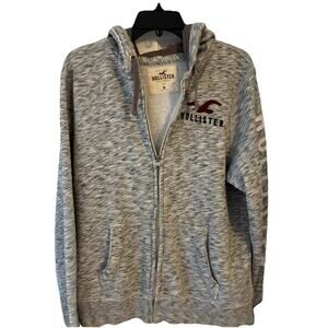 hoodie men’s Gray Full Zip Hollister Size Medium